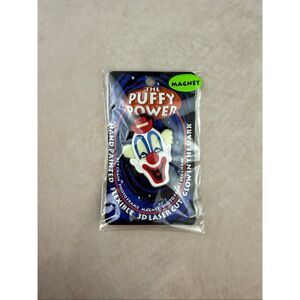 Vintage Clown Magnet Puffy Power Glow in the Dark 90s Y2K NOS
